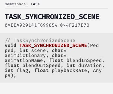 TaskSynchronizedScene .